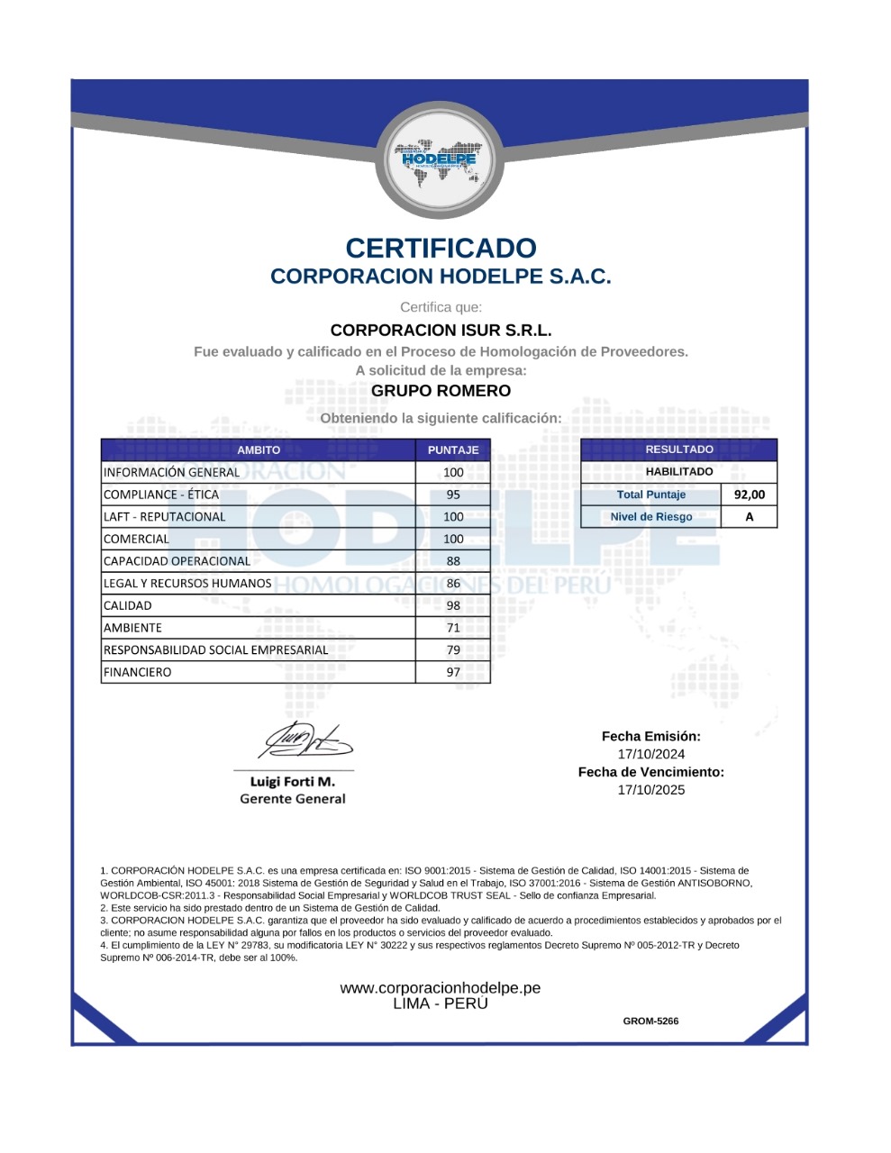 CERTIFICADO CORPORACION HODELPE