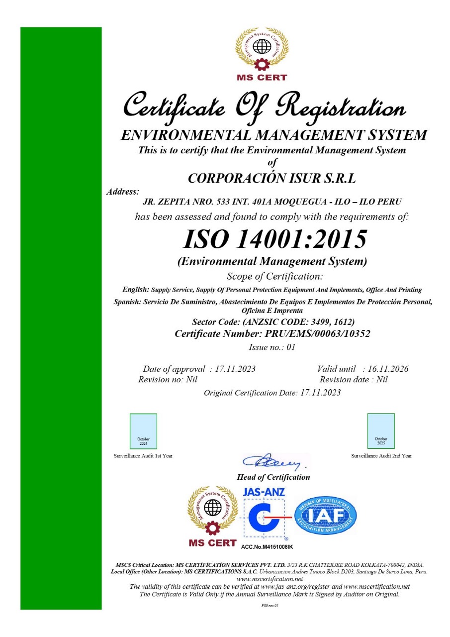 ISO 14001 2015 - MS CERT