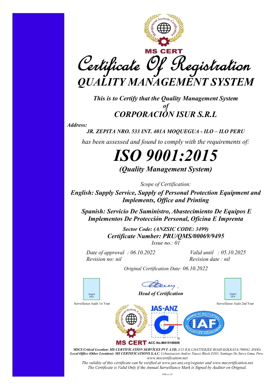 ISO 9001 2015 - MS CERT